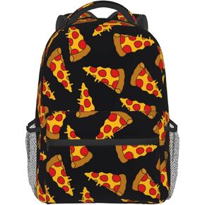 Backpack For Mens Womens Back Pack Doodle Pizza Print Casual Daypack Adjustable Laptop Bag Outdoor Travel Bag