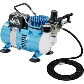 Master Airbrush Model TC-848, High-Performance Four Cylinder Piston Air Compressor with Tank and Free 6 Inch Airbrush Hose