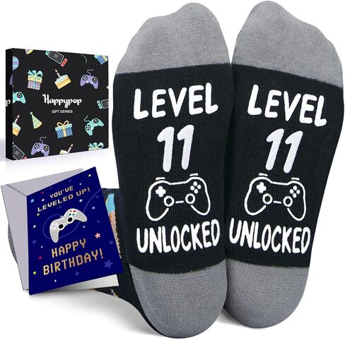 HAPPYPOP 12th Years Old Birthday Gifts for Boys - Socks for Tween Girls Age 12 in Gift Box, Presents for 12 Year Olds, 12 Yr Old Gift Ideas for Kids with Greeting Card in Saudi Arabia