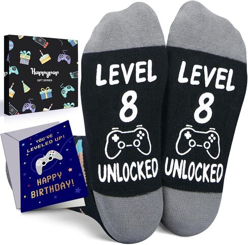HAPPYPOP 12th Years Old Birthday Gifts for Boys - Socks for Tween Girls Age 12 in Gift Box, Presents for 12 Year Olds, 12 Yr Old Gift Ideas for Kids with Greeting Card in Saudi Arabia