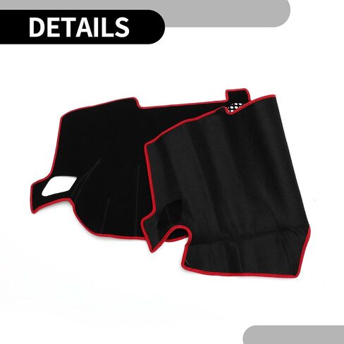 Dash Cover - Car Center Console Sun Shade Protect Carpet - for Nissan Maxima 2016-2023 - Polyester Black Red with Sticker - 1 Set in Saudi Arabia
