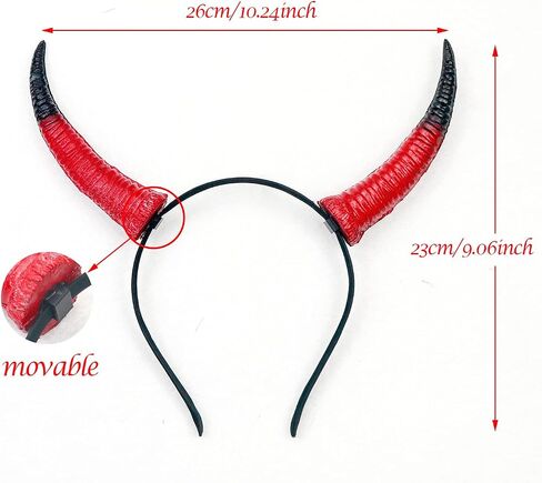 L'VOW Black Witch Demon Horns Headband Devil Headpiece Halloween Evil Headdress Costume in Kuwait