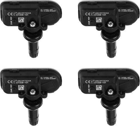 بريمر 68249200AA 68249197AA مستشعر ضغط الإطارات 433 ميجا هرتز TPMS لسيارة جيب شيروكي 2014-2018 | 2014-2018 رام 1500/2500/3500 TPMS09 (4 عبوات) in Saudi Arabia