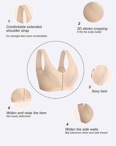 Bras for Older Women Front Closure Bras for Women Front Closure Womens Bra with Front Closure Front Button Senior Bras in Saudi Arabia