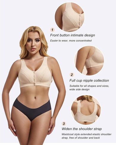 Bras for Older Women Front Closure Bras for Women Front Closure Womens Bra with Front Closure Front Button Senior Bras in Saudi Arabia