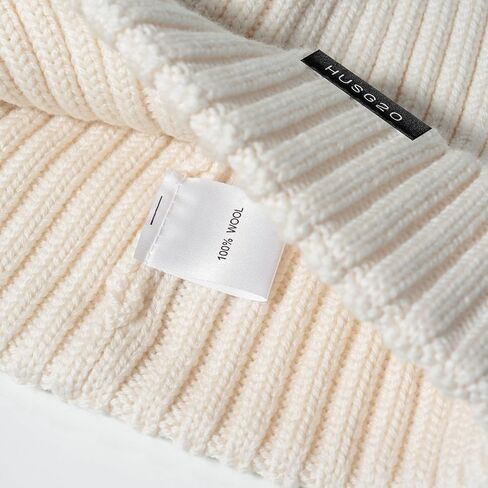 Knitted Beanie - Warm, Thick, 100% Wool Knit Winter Hats for Women - Women's Beanies for Winter and Fall in Saudi Arabia