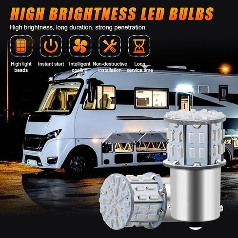 20 PCS 1156 Car LED Bulb, 1141 1003 1156 7506 BA15S High Brightness LED Bulbs Replacement, 12 Volt Bulb for RV Camper Trailer Boat Trunk Interior Lights, Car Accessories (White) in Kuwait