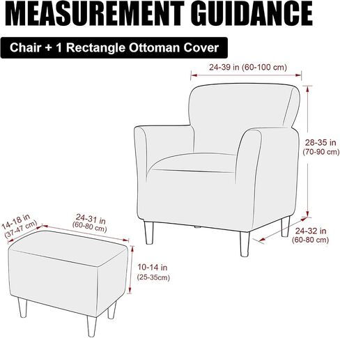 UNBBRRL Chair and Ottoman Slipcover Set, Stretch Velvet Chair and Ottoman Cover, Banquet Armchair Covers for Living Room (Sapphire,Chair+ Rec Ottm) in Kuwait