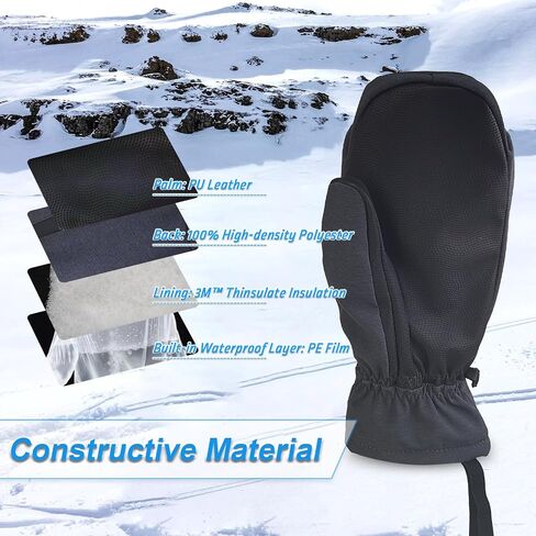 Ski Mittens for Adults, 3M Thinsulate Ski Gloves, Built-in 5-Finger Waterproof Windproof Warm Insulated Winter Gloves for Women & Men Skiing Snowboard in Saudi Arabia