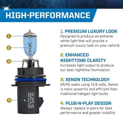 PEAK Power Vision Automotive High Performance 9004/HB1 65/45W Headlights (2 Pack) in Kuwait