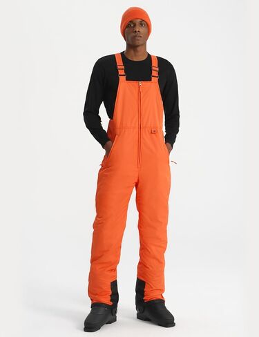 GEMYSE Men's Mountain Waterproof Ski Snow Jacket Winter Windproof Rain Jacket+Ski Bibs(Orange,Medium) in Kuwait