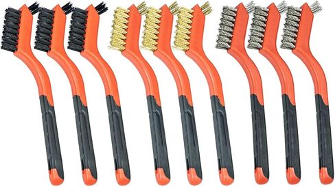 SALI 5pcs Wire Brushes for Cleaning Rust Removal Nylon/Brass/Stainless Steel Bristles with Curved Handle Grip for Dirt & Paint Scrubbing Removing Unfinished Metal Parts, Paint Stains Household Clean in Saudi Arabia