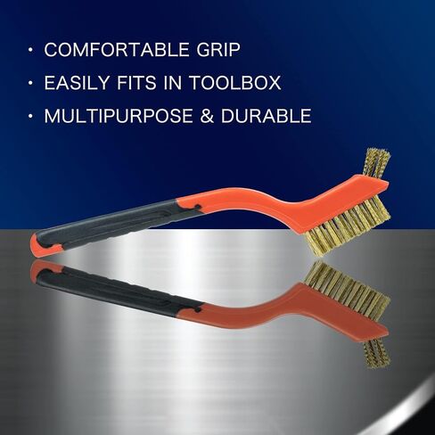 SALI 5pcs Wire Brushes for Cleaning Rust Removal Nylon/Brass/Stainless Steel Bristles with Curved Handle Grip for Dirt & Paint Scrubbing Removing Unfinished Metal Parts, Paint Stains Household Clean in Saudi Arabia
