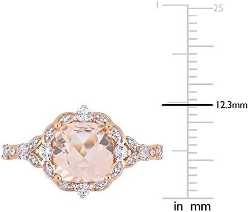 4.00 CT Cushion Cut Morganite & Simulated Diamond Prong Halo Engagement Ring 14K Rose Gold Plated BY BALAJIGEMSANDJEWELRY in Saudi Arabia