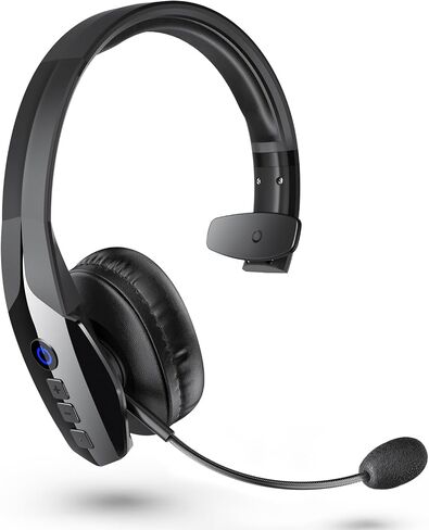 Bluetooth Headset, Wireless Headset with Noise Canceling Mic (90 Hrs) Talktime & Mute Button, Trucker Bluetooth 5.2 Single-Ear Phone Headphones for Work/Truck Driver/Office/Cellphone in Saudi Arabia