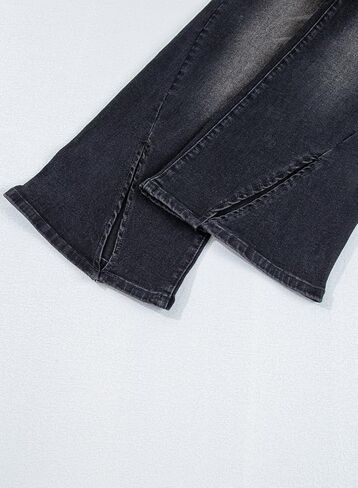Sidefeel Womens Jeans High Waisted Stretchy Wide Leg Jeans Trendy Slit Hem Bell Bottom Flare Denim Pants in Saudi Arabia