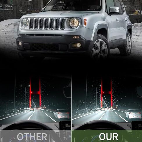 مجموعة المصابيح الأمامية تناسب 2015 2016 2017 2018 Jeep Renegade، مصباح أمامي بديل مع ضوء هالوجين (زوج) in Kuwait
