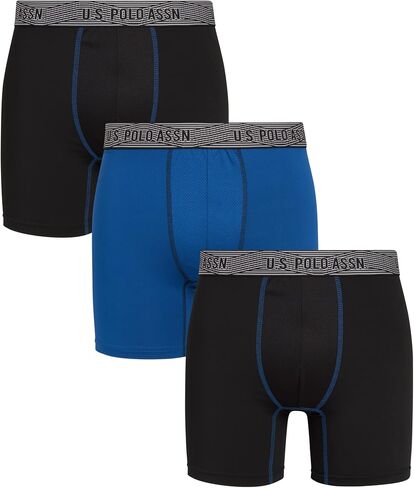 U.S. Polo Assn. Men's Boxer Briefs - 3 Pack Moisture Wicking Performance Underwear Boxers with Contour Fly Pouch (Sizes:S-XL) in Kuwait