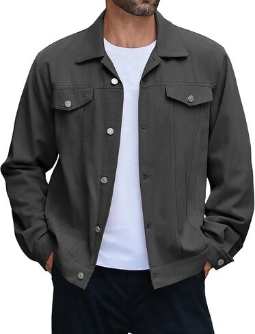 COOFANDY Men's Cotton Denim Jacket Lightweight Trucker Western Jackets Casual Fashion Jean Coat in Saudi Arabia