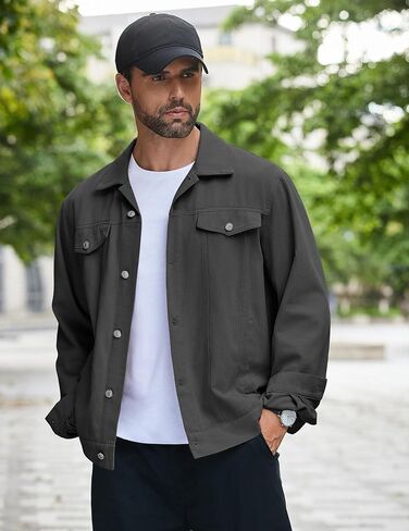 COOFANDY Men's Cotton Denim Jacket Lightweight Trucker Western Jackets Casual Fashion Jean Coat in Saudi Arabia