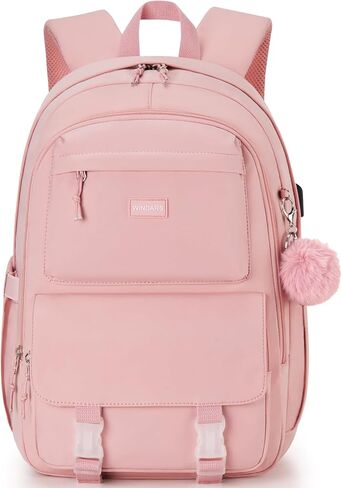Backpacks for Girls, 15.6 Inch School Bag Cute Waterproof Laptop Bookbag Large College Backpack for Teen Women Students Anti Theft Travel Daypack, Pink in Saudi Arabia