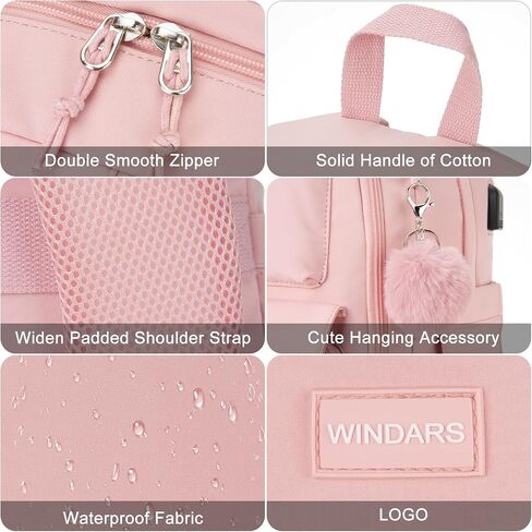 Backpacks for Girls, 15.6 Inch School Bag Cute Waterproof Laptop Bookbag Large College Backpack for Teen Women Students Anti Theft Travel Daypack, Pink in Saudi Arabia