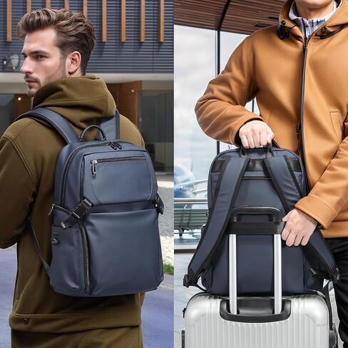 Laptop Backpack Airline Approved for Men Fit 16 Inch Oxford Carry on Luggage Weekender Daypack (Black) in Kuwait