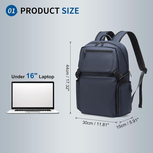 Laptop Backpack Airline Approved for Men Fit 16 Inch Oxford Carry on Luggage Weekender Daypack (Black) in Kuwait