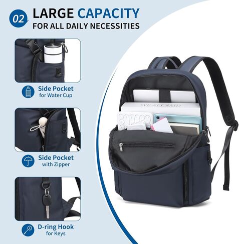 Laptop Backpack Airline Approved for Men Fit 16 Inch Oxford Carry on Luggage Weekender Daypack (Black) in Kuwait