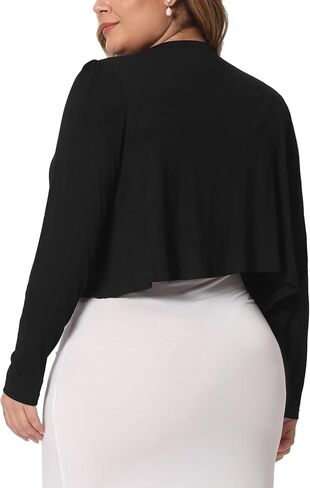 Agnes Orinda Plus Size Cardigan for Women Long Sleeve Open Front Elegant Cropped Shrugs Bolero Cardigans in Saudi Arabia