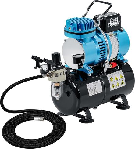 Master Airbrush Model TC-848, High-Performance Four Cylinder Piston Air Compressor with Tank and Free 6 Inch Airbrush Hose in Saudi Arabia