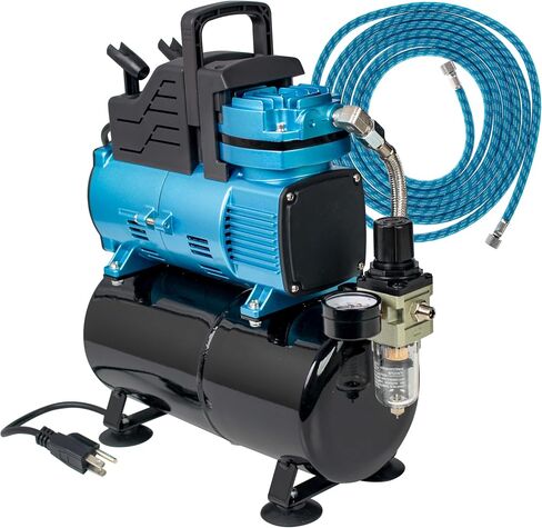 Master Airbrush Model TC-848, High-Performance Four Cylinder Piston Air Compressor with Tank and Free 6 Inch Airbrush Hose in Saudi Arabia