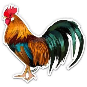 Rooster - 5" Vinyl Sticker - for Car Laptop I-Pad - Waterproof Decal