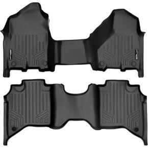 SMARTLINER Custom Floor Mats Set (Both Rows 1pc) Black Compatible with 2019-2022 Ram 2500/3500 Crew Cab with 1st / 2nd Row Bench Seat