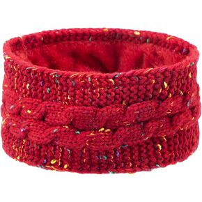 Dohia Womens Ear Warmers Winter Headbands Stretch Fuzzy Cable Knit Head Wrap Fuzzy Fleece Lined Warm Ear Muffs D1-DJHRT (Black) in Kuwait