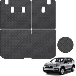 for 2016-2025 Honda Pilot Trunk Liner & Backrest Mat - Custom Fit PU Leather Cargo Liner and Rear Backrest Protector - All Weather Cargo Mats for Honda Pilot 2016-2024 2025