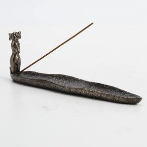 Veronese Design 9 5/8 Inch Long Triple Moon Spiral Goddess Wiccan Incense Holder Cold Cast Bronzed Resin Sculpture