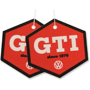 BRISA VW Collection Volkswagen Air Freshener, Room Freshener, Deodorizer for Cars GTI Motif (Coconut/Red & Black/Set of 2)