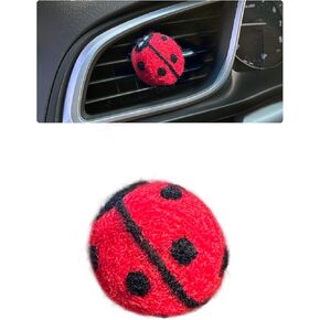 Ladybug Car Air Freshener Vent Clip Essential Oil Car Diffuser Handmade Car Vent Clip Cute Red Car Accessories for Women Girly Wool Felt Car Decor