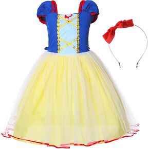 Little Girls Princess Costume for Birthday Party with Headband
