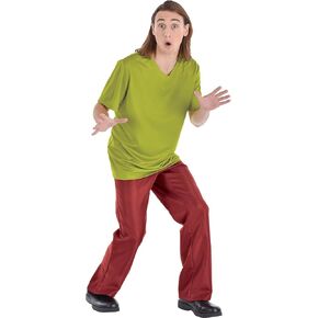 Party City Shaggy Costume for Men - Scooby-Doo Costume Includes Short-Sleeved Shirt & Bell Bottoms Pants with Elastic Waistband - Costumes for Halloween, Birthday Parties, & Themed Events Multi