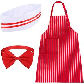 1950s Adult Waiter Costume Kits, Hot Dog Soda Jerk Costume Kit Movie Night Waiter Cosplay Costume Set for Halloween