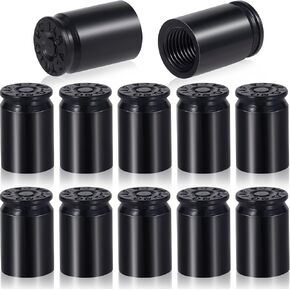 OIIKI 12 PCS Car Tire Valve Caps Bullet Shaped, Black Aluminum Alloy Car Tire Caps, Tire Valve Stem Caps, Tire Air Valve Cap for Car, Bike, Trucks, Motorcycle, SUV