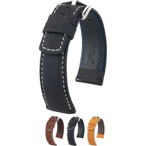 Hirsch Mariner Calf Leather Watch Strap - Water Resistant - 18mm, 20mm, 22mm, 24mm - Length - Attachment Width/Buckle Width - Quick Release Watch Band