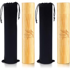 2 Sets Bamboo Scattering Cremation Ash Scattering Urns Biodegradable Urns for Human Adult Small Urns Tube Keepsake Urn and Black Velvet Bag for Humans Male Women Pet Dog Cat Ashes (Cardinal)