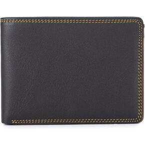 mywalit RFID Men's Jeans Leather Wallet | 3 Card Slots | Note Section & ID Window | Black Pace | Radio Frequency Shielding Lining for Enhanced Security | Perfect for Everyday Use