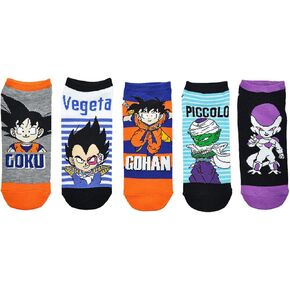 Dragon Ball Z Goku, Vegeta, Gohan, Piccolo, Frieza 5 Pair Pack Lowcut Socks