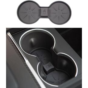 Center Console Cup Holder Compatible with Tesla Model 3 2024 Highland Cup Coaster Interior Accessories Non-Slip & Washable for Model S X 2022 2023 2024, Silicone Black