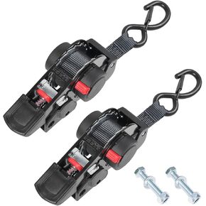 Ayaport Retractable Ratchet Straps 1 inch x 6ft Boat Transom Tie Down Straps to Trailer - 1410lbs Break Strength, Heavy Duty Bolt-on Trailer Straps for Boat, Jet Ski, Motorcycles, ATV