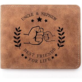 Grandpa Gifts from Grandson,Leather Wallet for Men,Engraved Personalized Leather Wallet,Birthday Gifts,Father's Day Gifts(Grandpa)